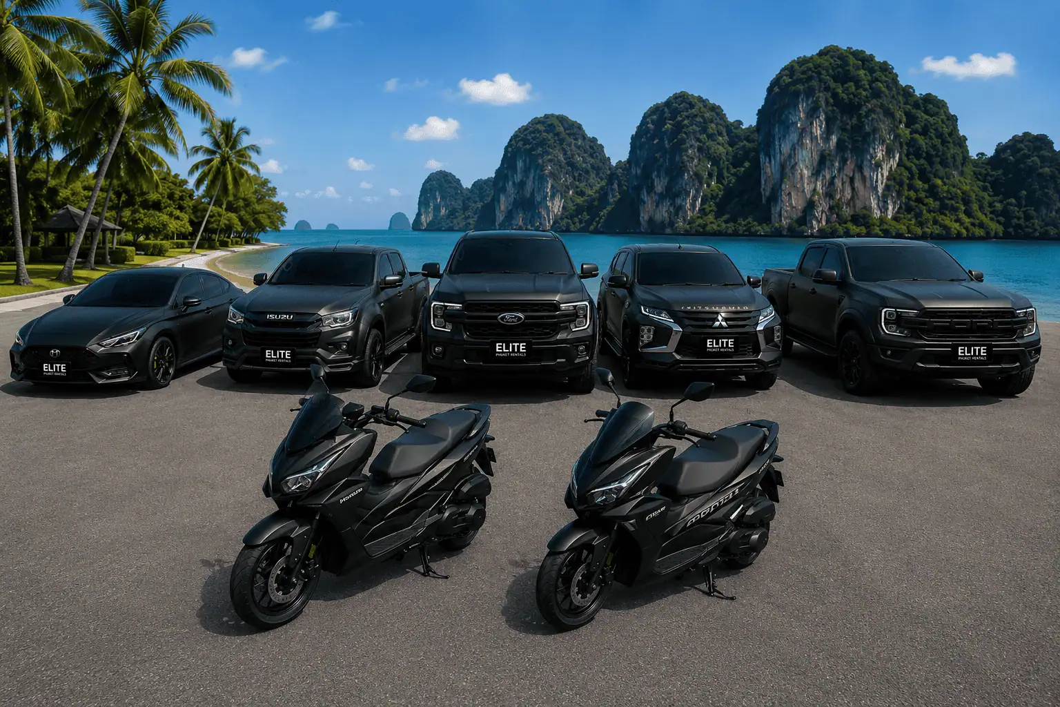 The full Elite Phuket Rentals fleet